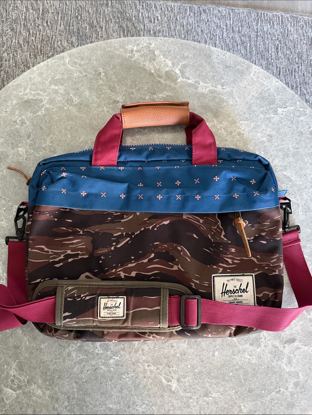 Herschel Camo Laptop Bag in Brown & Blue